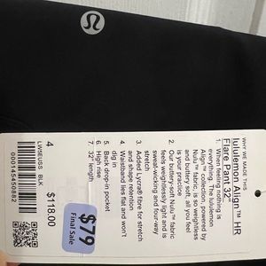 NWT Lululemon Align HR Flare Pant 32”